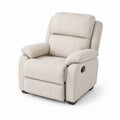 Manuel hvilestol med vippefunktion i beige polyester, 90 x 94 x 102 cm