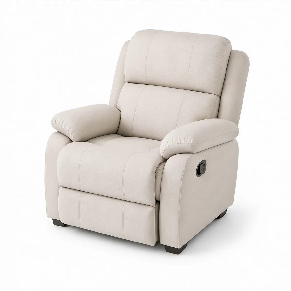 Manuel hvilestol med vippefunktion i beige polyester, 90 x 94 x 102 cm